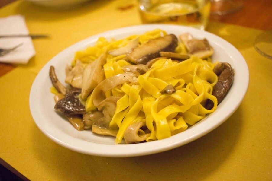Tagliatelle with Porcini Mushrooms - Osteria Broccaindosso Bologna