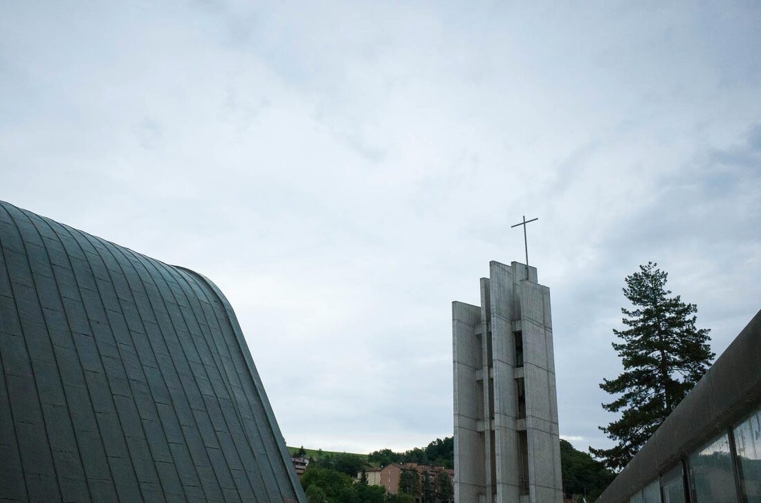 Alvar Aalto church in Riola, Bologna - bell tower