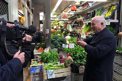 Rick Stein in Bologna market