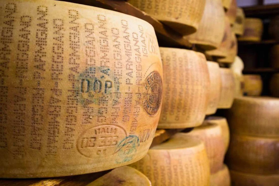Parmigiano reggiano cheese wheels