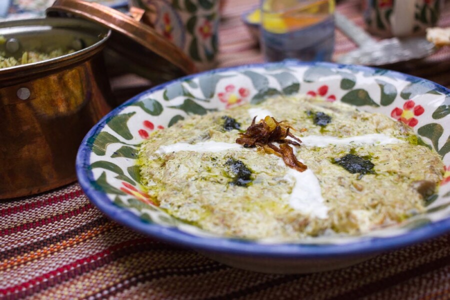 Iran food with aubergine