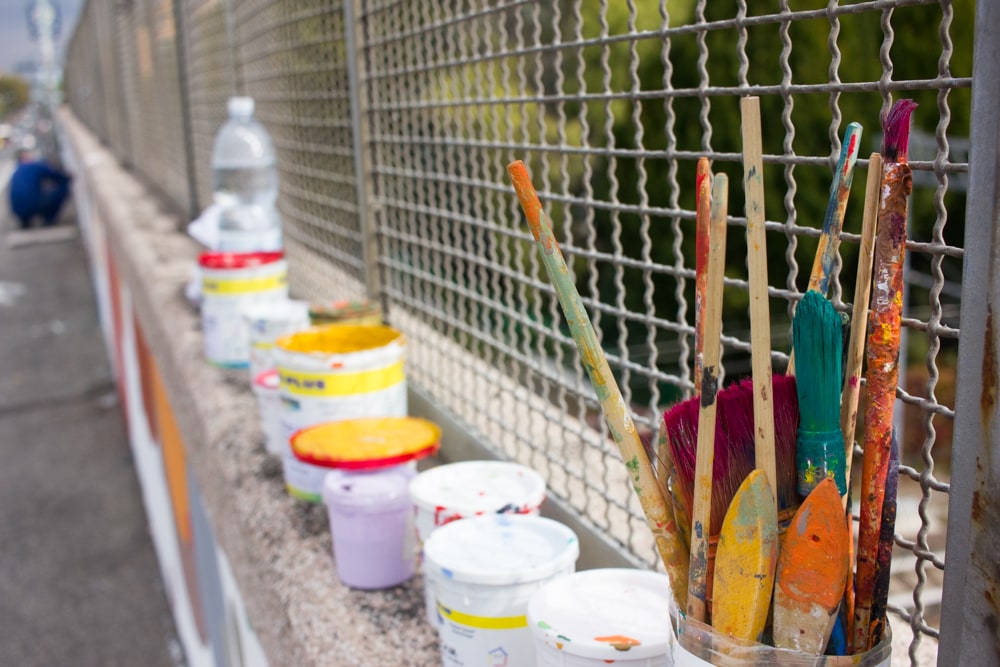 Bologna street art at Ponte Stalingrado - Tools