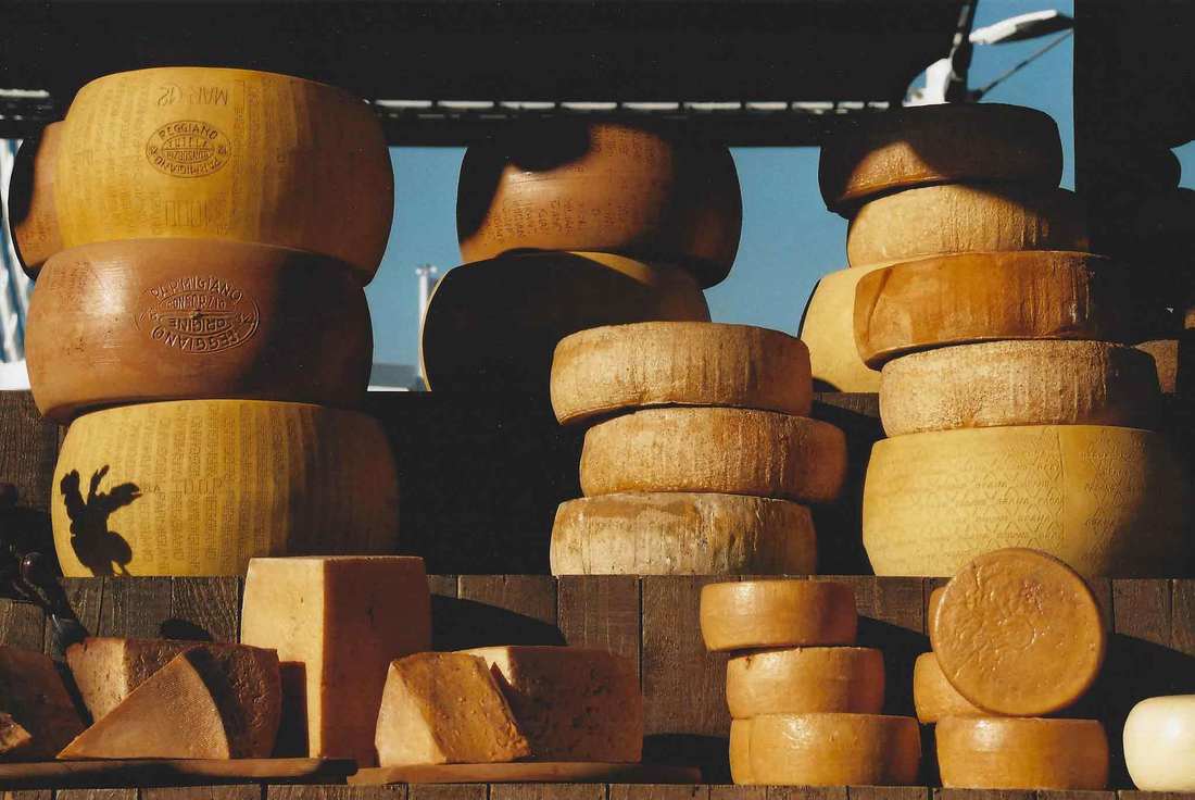 Parmigiano Reggiano cheese - Different aged cheeses