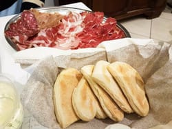 Heart-shaped tigelle at L'Amaretto, Spilamberto