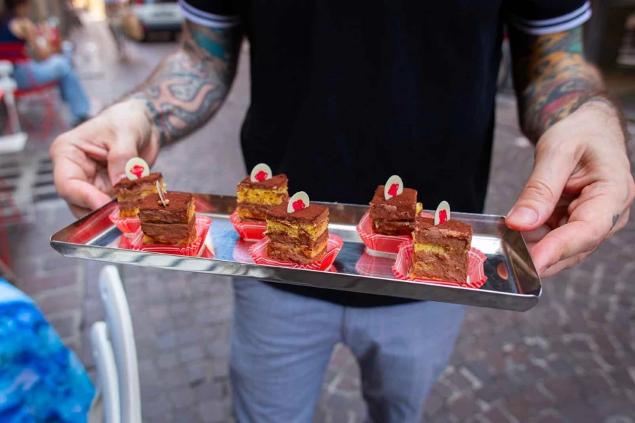 traditional parma pastries served during our parma food tour tasting inside a local pastry lab