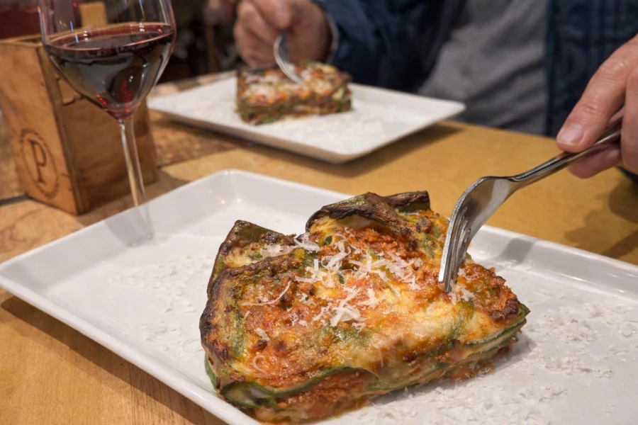 Lasagna bolognese during a food tour in Bologna