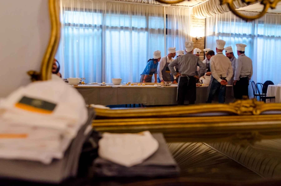 A company group in Bologna during a team building activity