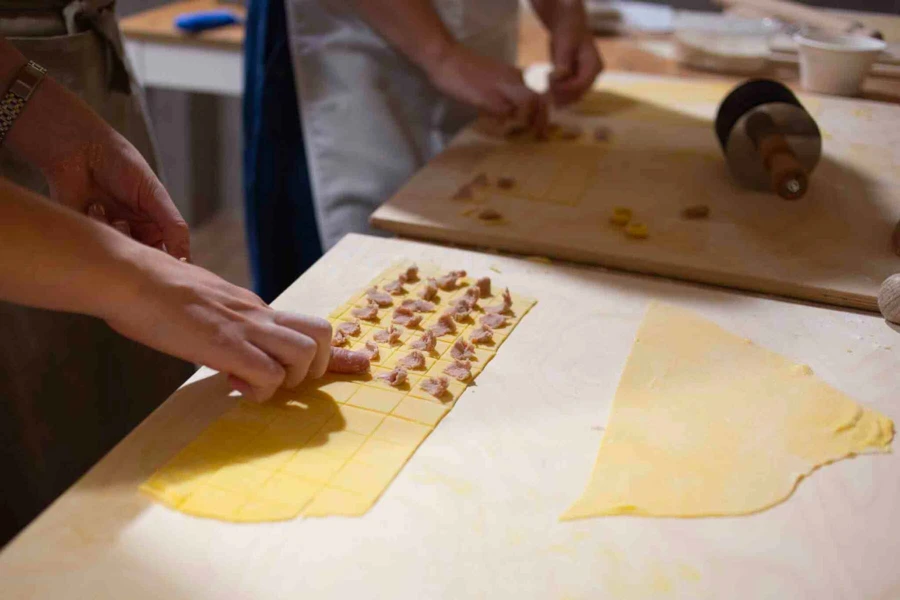 Making Tortellini Cooking class Bologna