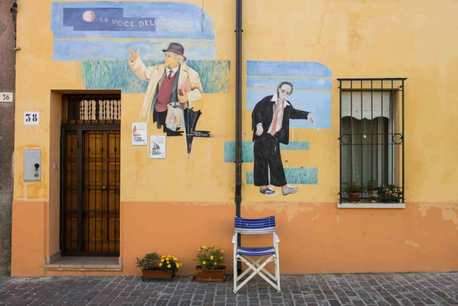 Murals dedicated to Federico Fellini in Borgo San Giuliano, Rimini