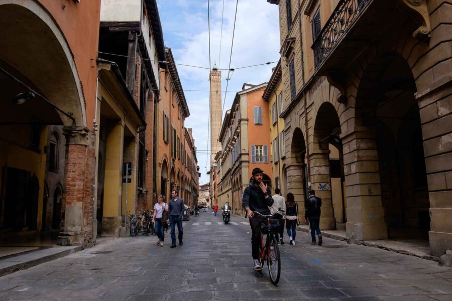 Bologna cycling two towers