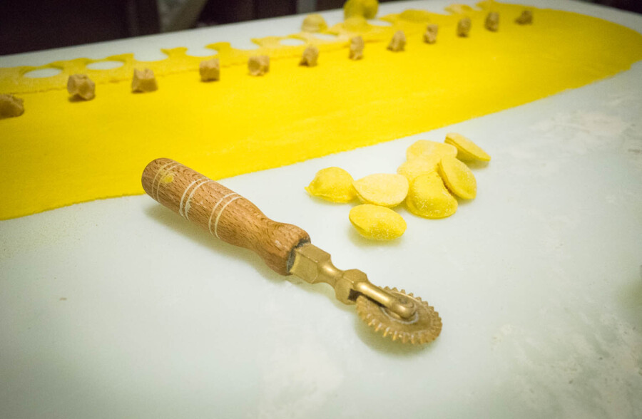 Anolini in brodo in Parma, Italy